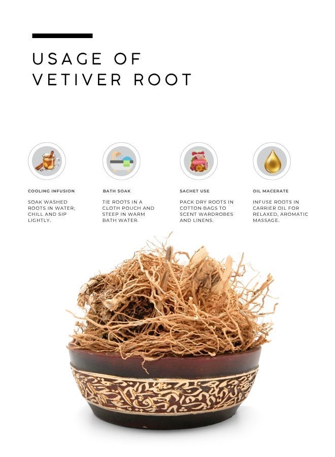 AWAFI MILL Vetiver Root | Natural Khus Roots | Pure, Aromatic, and Versatile Root - 100 g | 3.5 Oz - Image 3